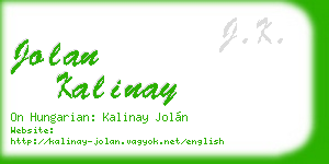 jolan kalinay business card